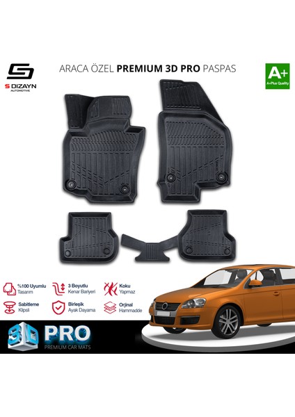 Vw Jetta 3D Pro Havuzlu Paspas 2005-2007 A+ Kalite