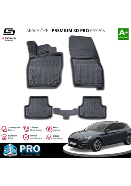 Seat Leon 4 Otomatik 3D Pro Havuzlu Paspas 2021 Üzeri A+ Kalite