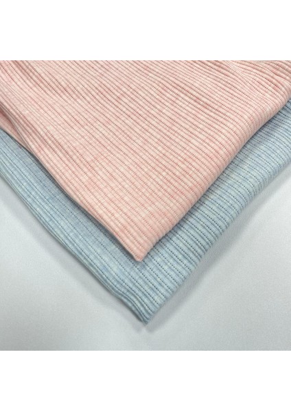 Pamuklu Pointelle Kaşkorse Kumaş | Pembe Melanj