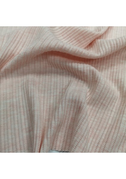 Pamuklu Pointelle Kaşkorse Kumaş | Pembe Melanj