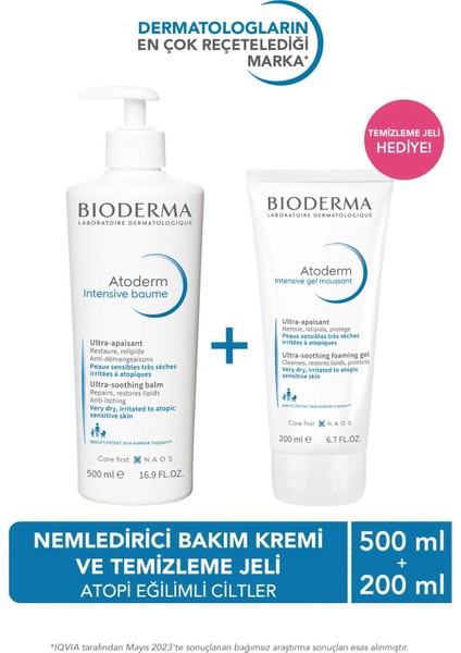 Atoderm Atopi Eğilimli Cilt Nemlendirici Onarıcı Krem & Temizleme Jeli Ikili Avantajlı Set 500&200ml