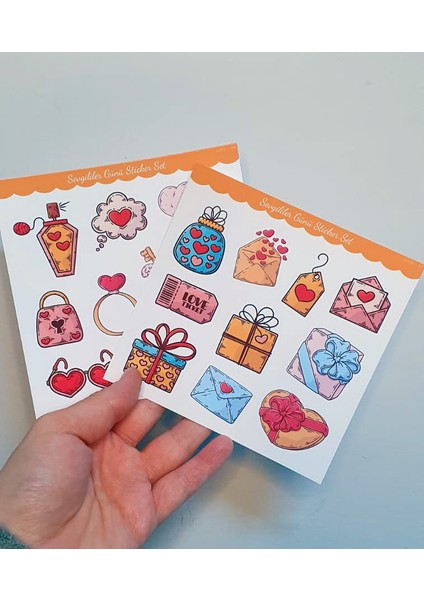 14 Şubar Sevgililer Günü Hediye Çıkartmaları Süsleme Etiketleri 2'li Set indirimleri