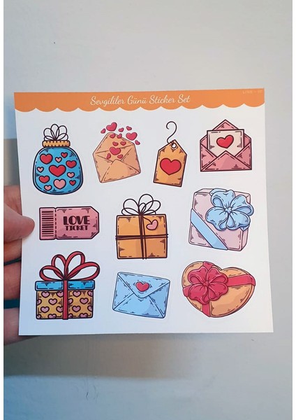 14 Şubar Sevgililer Günü Hediye Çıkartmaları Süsleme Etiketleri 2'li Set