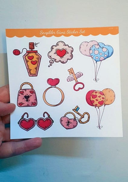 14 Şubar Sevgililer Günü Hediye Çıkartmaları Süsleme Etiketleri 2'li Set