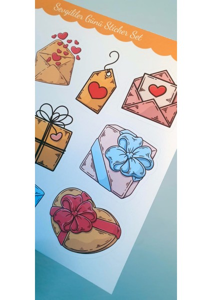 14 Şubar Sevgililer Günü Hediye Çıkartmaları Süsleme Etiketleri 2'li Set