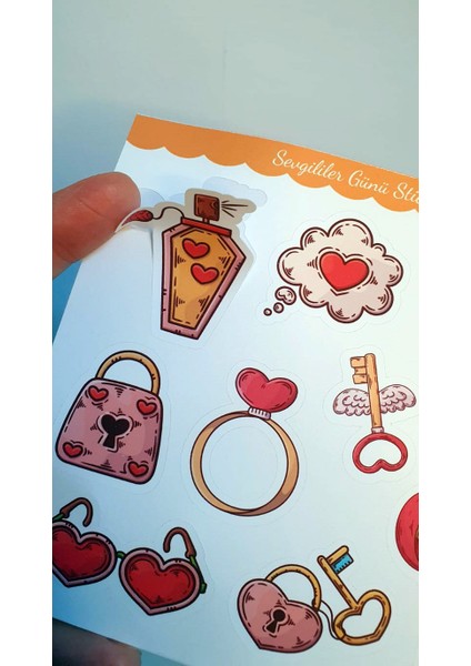 14 Şubar Sevgililer Günü Hediye Çıkartmaları Süsleme Etiketleri 2'li Set