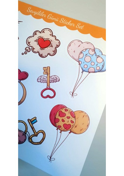 14 Şubar Sevgililer Günü Hediye Çıkartmaları Süsleme Etiketleri 2'li Set