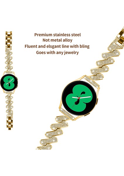 Samsung Galaxy Watch7 44MM / 40MM Alaşım Starp Bling Rhinestone Dekor Saat Kordonu (Yurt Dışından) fırsatları