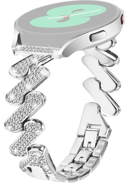 Samsung Galaxy Watch7 44MM / 40MM Alaşım Starp Bling Rhinestone Dekor Saat Kordonu (Yurt Dışından)