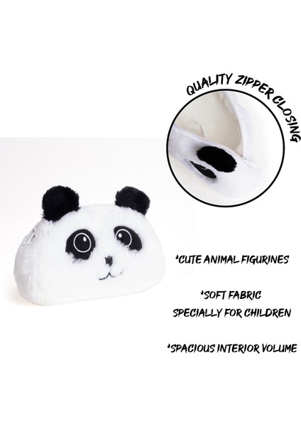 Panda Şekilli Pelüş Fermuarlı Yatay Kalem Kutu fiyatları