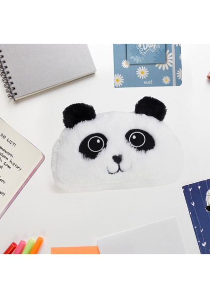 Panda Şekilli Pelüş Fermuarlı Yatay Kalem Kutu modelleri