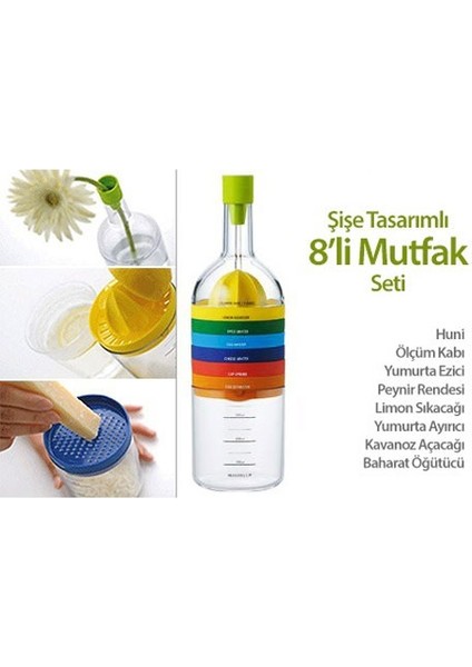 Herseyevinizde 8 Bin Tools Şişe Şeklinde Mutfak Seti