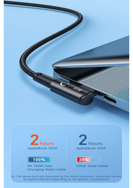 J28 Type-C 90 Derece 6A/100W/480MBPS Şarj ve Data Kablosu -2mt