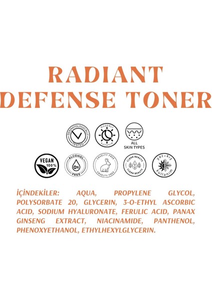 C Vitamini & Ferulik Asit Antioksidan Cilt Tonu Eşitleyici Toner - Radiant Defense Toner