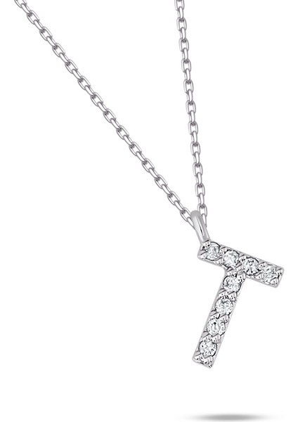 I'm Diamond T Harfi Pırlanta Kolye