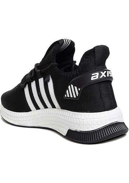 Axs Siyah Beyaz Triko Erkek Sneaker Spor Ayakkabı