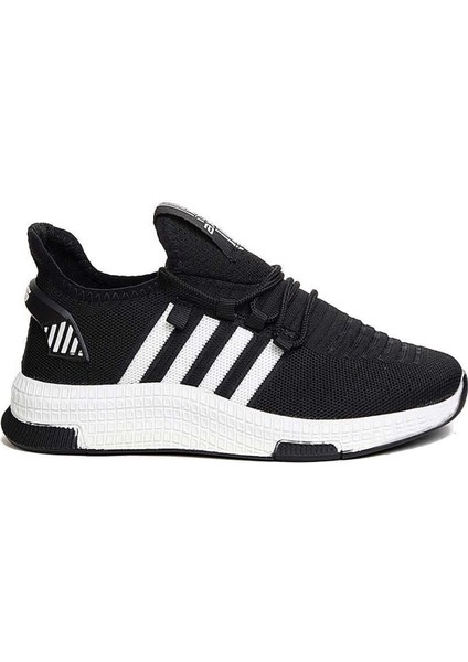 Axs Siyah Beyaz Triko Erkek Sneaker Spor Ayakkabı