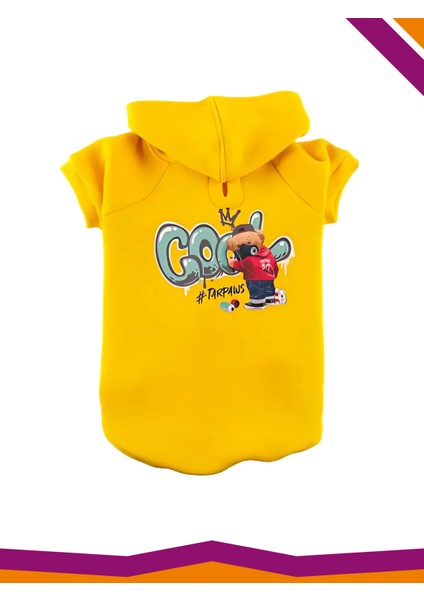 Sweatshirt Köpek Cool Yellow Desenli Kıyafet