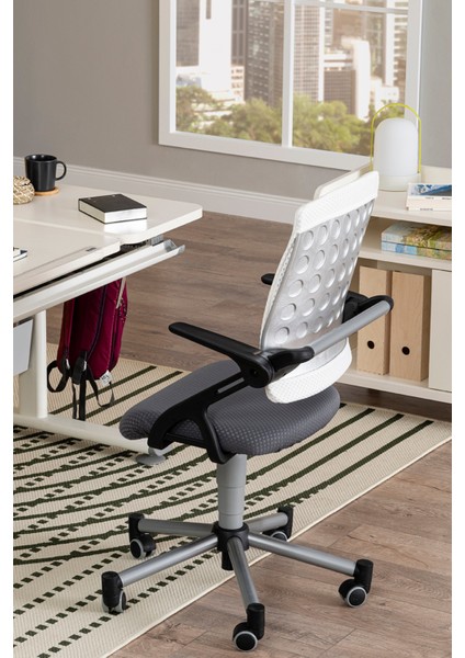 Kurumsal Çalışma Alanı İçin Ofis Sandalyesi - Taşıma kap. 120kg, Beyaz/Antrasit - Vega Plus modelleri