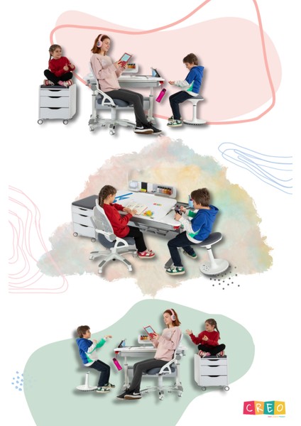 Modern Ofisler İçin Tekerlekli ve Çekmeceli Keson - Taşıma kap. 100kg, Beyaz/Antrasit - Sirius