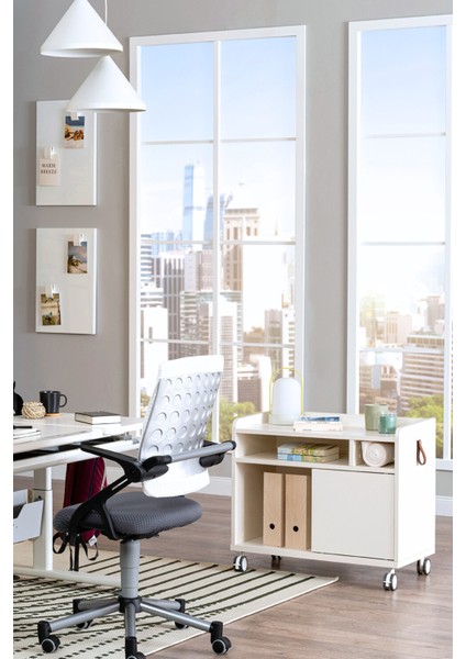 Home Ofis Depolama Ünitesi, Tekerlekli Smart Keson - Taşıma kap. 100kg, Beyaz - Smart fiyatları