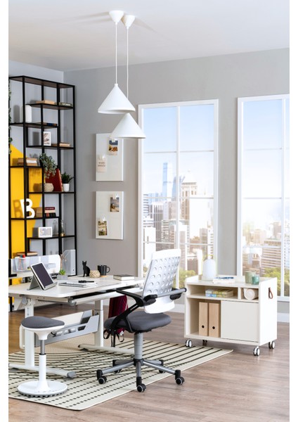 Home Ofis Depolama Ünitesi, Tekerlekli Smart Keson - Taşıma kap. 100kg, Beyaz - Smart fırsatları