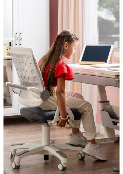 Liseli Bilgisayar Sandalyesi, Sırt Ayarlı Çalışma Sandalye - Taşıma kap. 120kg, Mavi/Mavi - Sirius indirimleri