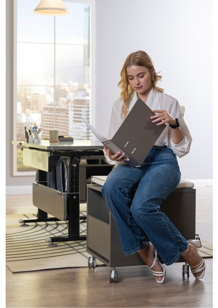 Ev Kullanımı İçin Kompakt Çekmeceli Keson - Taşıma kap. 100kg, Antrasit/Beyaz - Vega