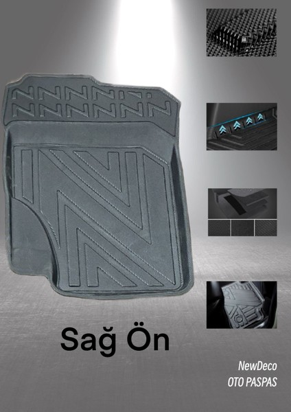 NewDeco Kia Soul 2008-2013 Için 5,5d Carbon Style Havuzlu Paspas - Tpe Malzeme
