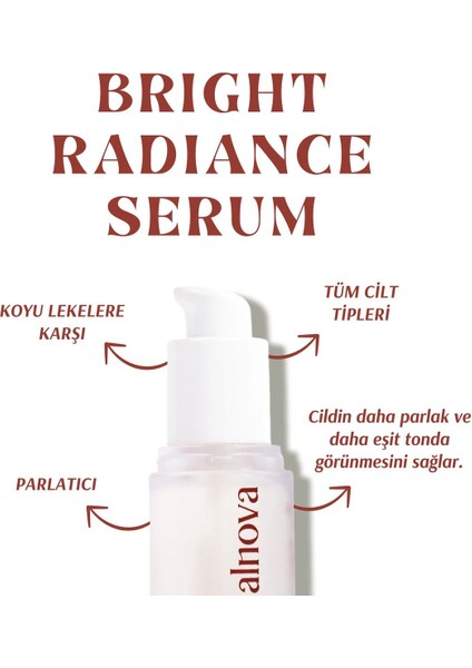 C Vitamini & Alfa Arbutin & Hyaluronik Asit İçeren Aydınlatıcı Serum - Bright Radiance Serum