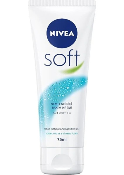 Soft Krem 75ml , Nemlendirici Bakım Kremi, Yüz, Vücut, El, Jojoba Yağı ve E Vitamini ile Cilt Bakımı