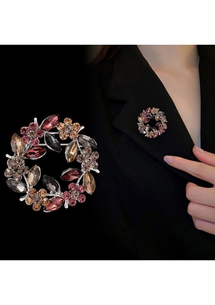Retro Flower Klasik Model Çelenk Broş-KM-015 fırsatları