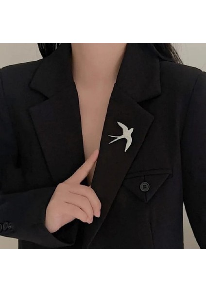 Gümüş Kanatlar Kırlangıç Broş-Paslanmaz ÇELIK-HY-085