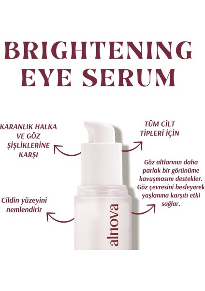 Niasinamid & Hyaluronik Asit İçeren Aydınlatıcı Göz Çevresi Serumu - Brightening Eye Serum indirimleri