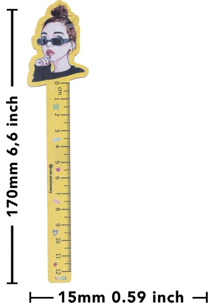 Girl Power Desenli Özel Tasarım Ahşap Cetvel Kitap Ayracı