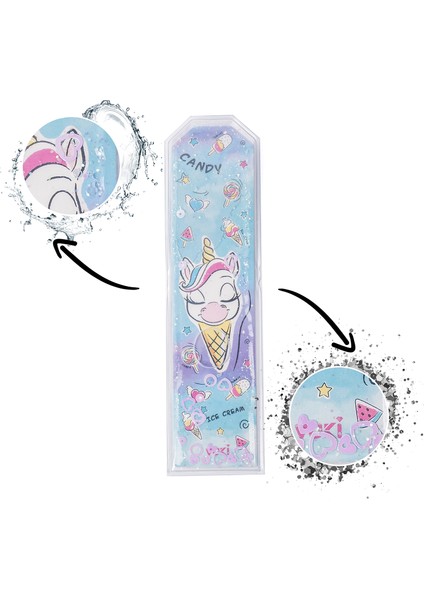 Unicorn Desenli Simli ve Sulu Kitap Ayracı