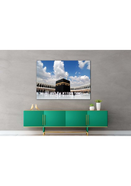 Kabe Resimli Dini Tek Parça Kanvas Tablo / 80X110 cm