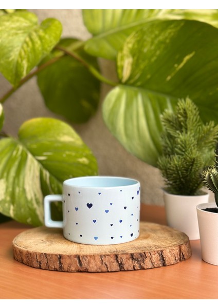 Kalpli Mavi Kupa Bardak , Sevgililer Günü, Doğum Günü, Hediye modelleri