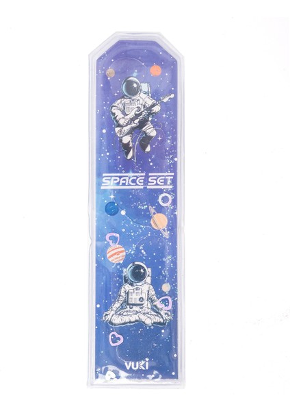 Astronot Desenli Simli Sulu Kitap Ayracı