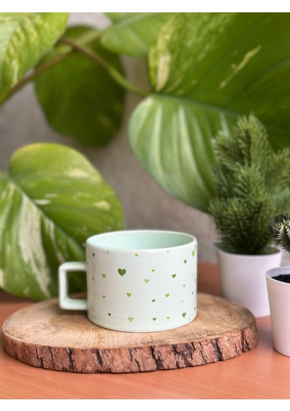 Kalpli Yeşil Kupa Bardak , Doğum Günü, Sevgililer Günü, Hediye modelleri