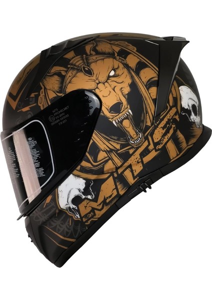 M-801 Anubıs Golg Güneş Vizörlü Kask (Siyah Camlı)