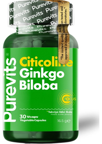Ginkgo Biloba Citicoline + Focus - 30 Vegan Kapsül