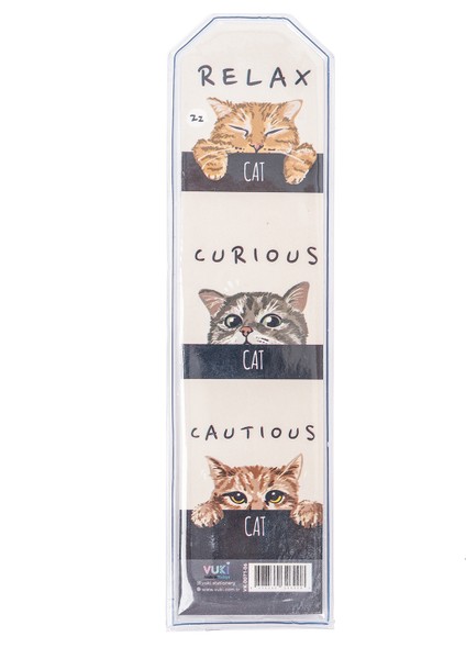 Kedi Desenli Simli Sulu Kitap Ayracı
