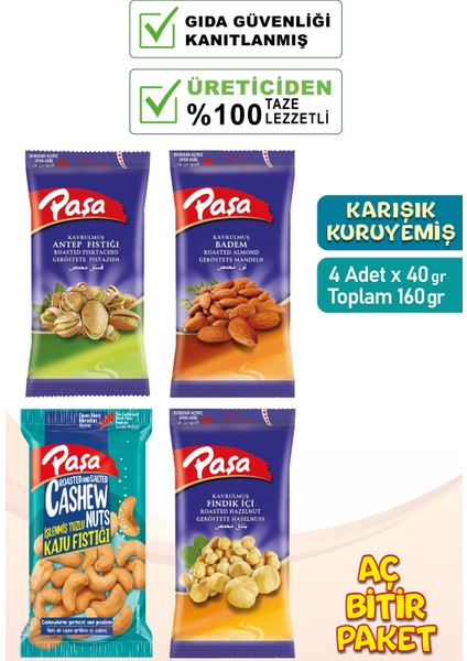 Karışık Kuruyemiş 40 gr x 4 Adet (1. Kalite)