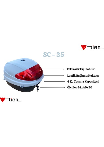 (SIRT DAYAMA PEDİ Dahil)Tien 35 Litre Renkli Açık Gri Motosiklet Çantası fiyatları
