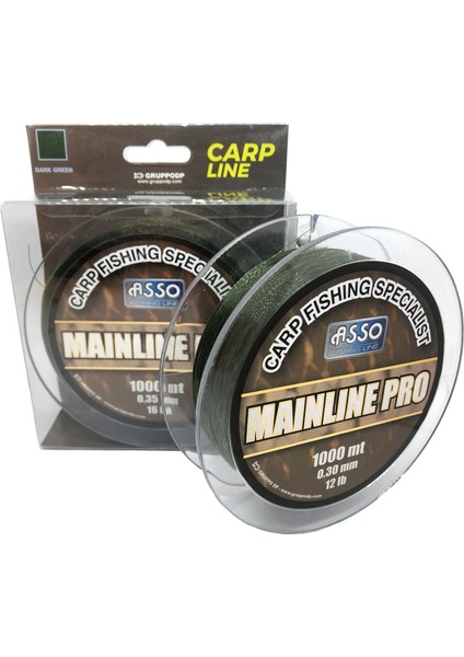 Mainline Pro Special 0.35 mm 1000M Dark Green Sazan Misinası 16LBS Çeker