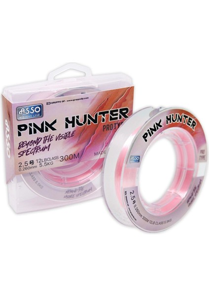 Pink Hunter 0.330 mm 300M 300MT Pink Fluorocarbon Kaplı Misina 9.1kg Çeker