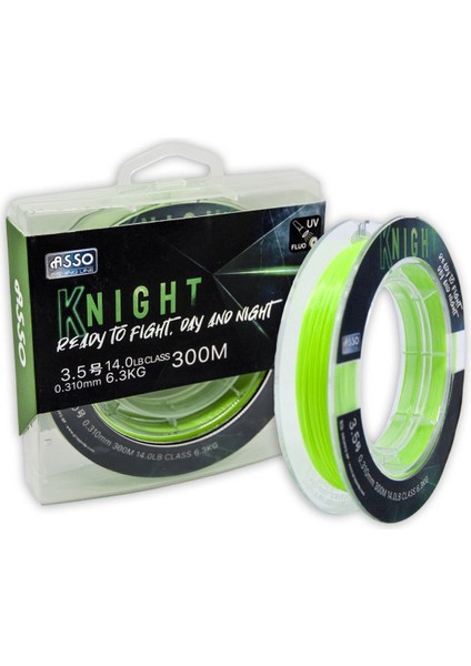 Knight 0.285 mm 300M Uv Fluo Fluorocarbon Kaplı Misina 5.4kg Çeker
