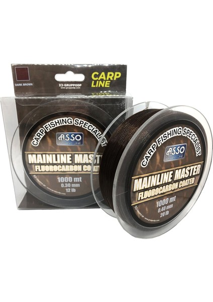 Mainline Master 0.28 mm 1000M Dark Brown Fluorocarbon Kaplı Sazan Misinası 10LBS Çeker