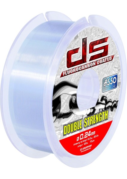 Double Strength 0.26 mm 200M Gri Fluorocarbon Kaplı Misina 3.8kg Çeker